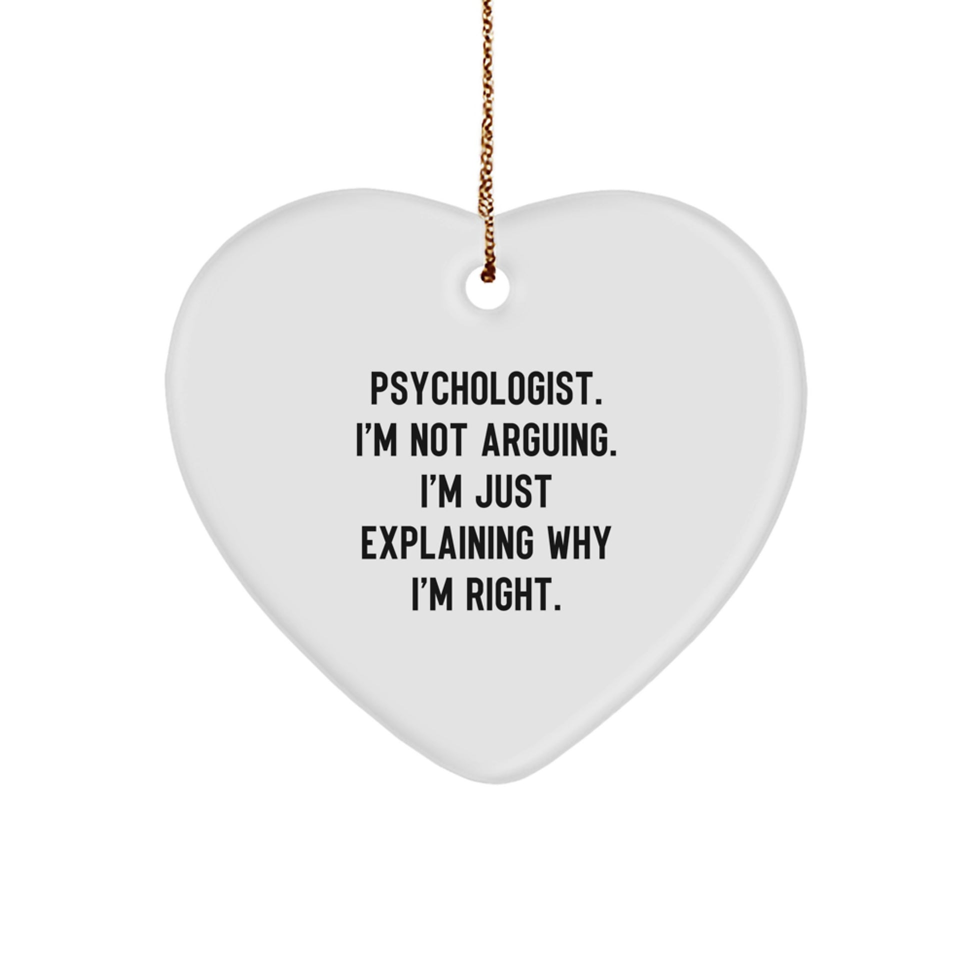 Funny Psychologist Gifts for Men or Women from Friends or Family - Heart Ornament for Christmas Unique Presents - Image 1