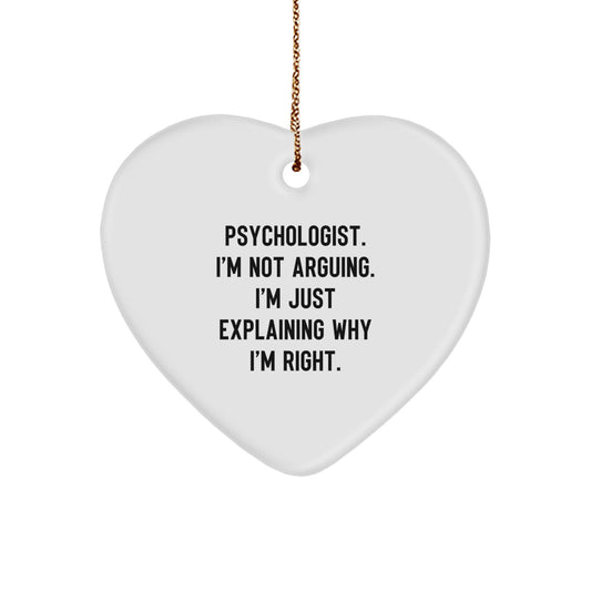 Funny Psychologist Gifts for Men or Women from Friends or Family - Heart Ornament for Christmas Unique Presents - Image 1