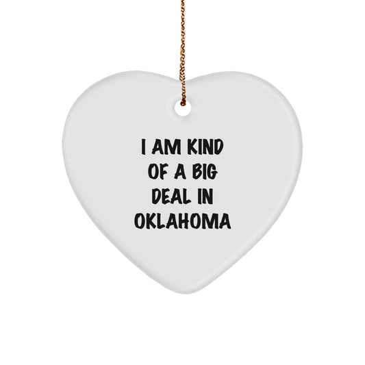 Oklahoma Heart Ornament, Funny Quote Gifts from Friends and Family for Oklahoma Residents, Christmas Unique Gifts - Image 1