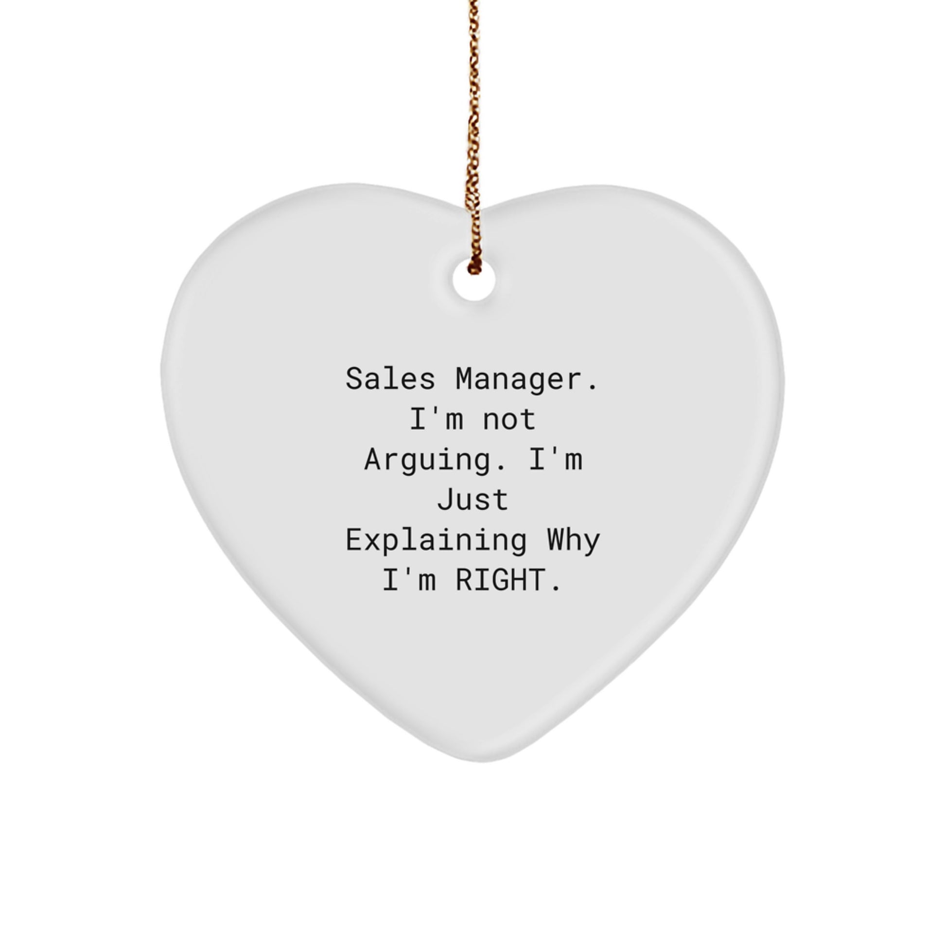 Sales Manager for Him Keepsake Christmas Ornament Gift I'm Not Arguing - Image 1