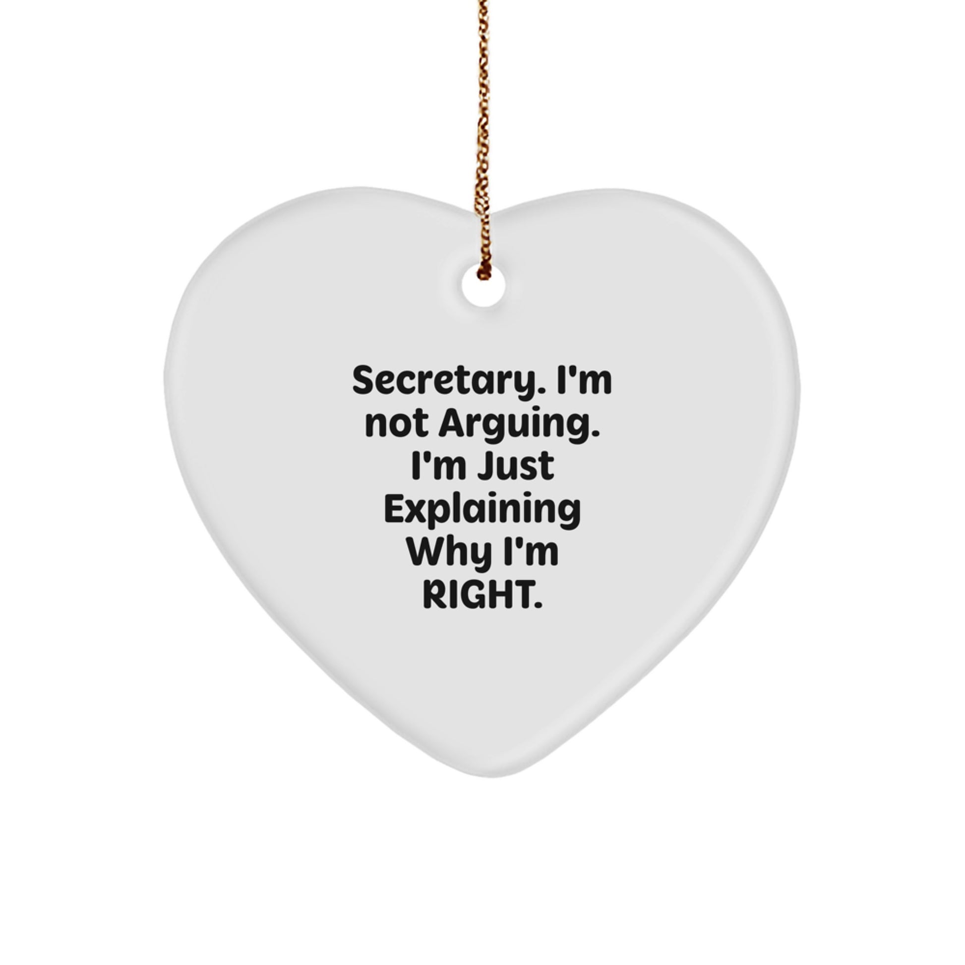 Funny Secretary Heart Ornament Gifts from Men to Women Coworkers Colleagues Secretary Office Decorations Christmas Unique Gifts - Image 1