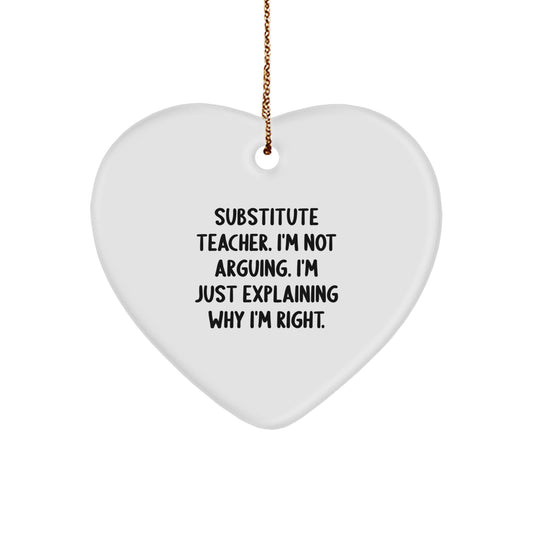 Substitute Teacher Christmas Ornament Gift for Coworkers Idea - Image 1