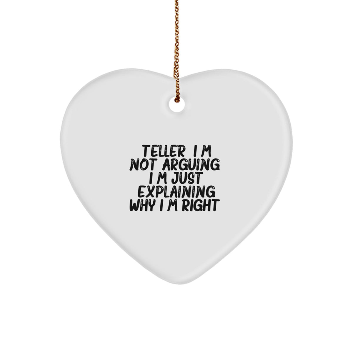 Christmas Gift for Her Teller Heart Ornament Present - Image 1