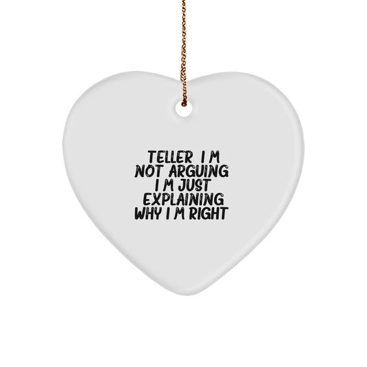 Christmas Gift for Her Teller Heart Ornament Present - Image 1
