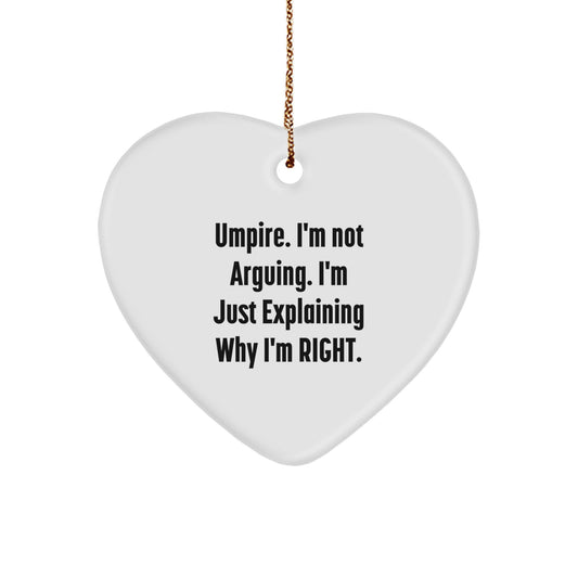 Umpire Heart Ornament Novelty Christmas Gift for Friends - Image 1