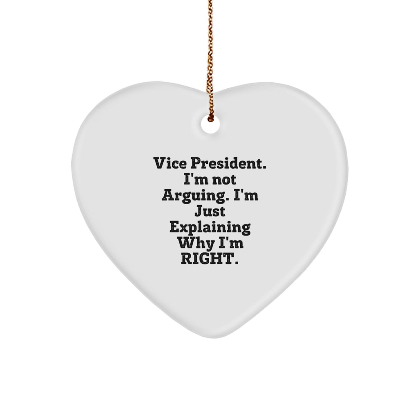 Funny Vice President Gifts from Friends and Family - Vice President Heart Ornament with Inspirational Quote for Christmas Unique Gifts - Image 1