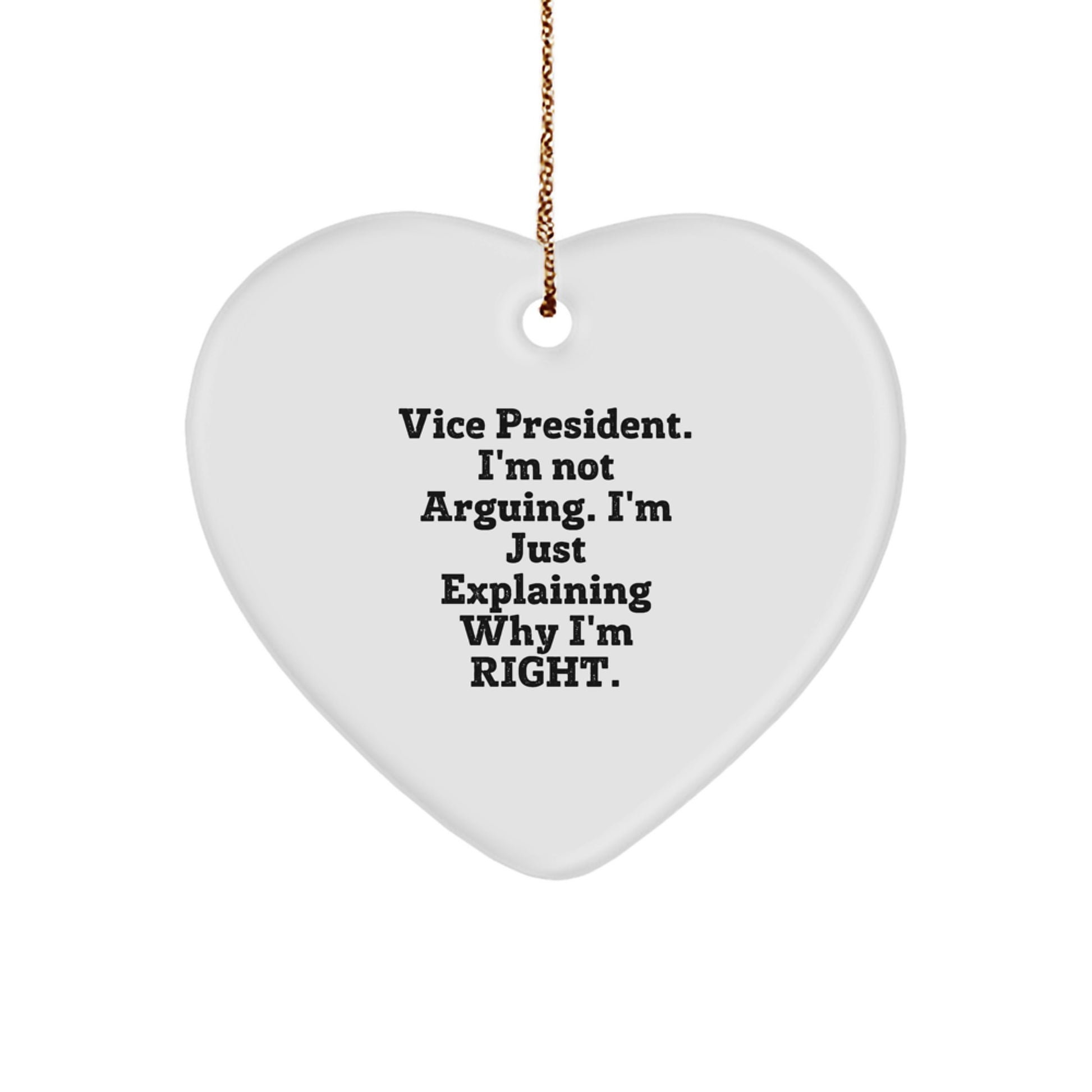 Funny Vice President Gifts from Friends and Family - Vice President Heart Ornament with Inspirational Quote for Christmas Unique Gifts - Image 1