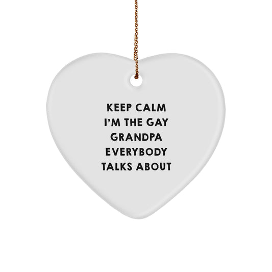Christmas Ornament Gift Playful Gay Grandpa Keepsake Everybody Talks - Image 1