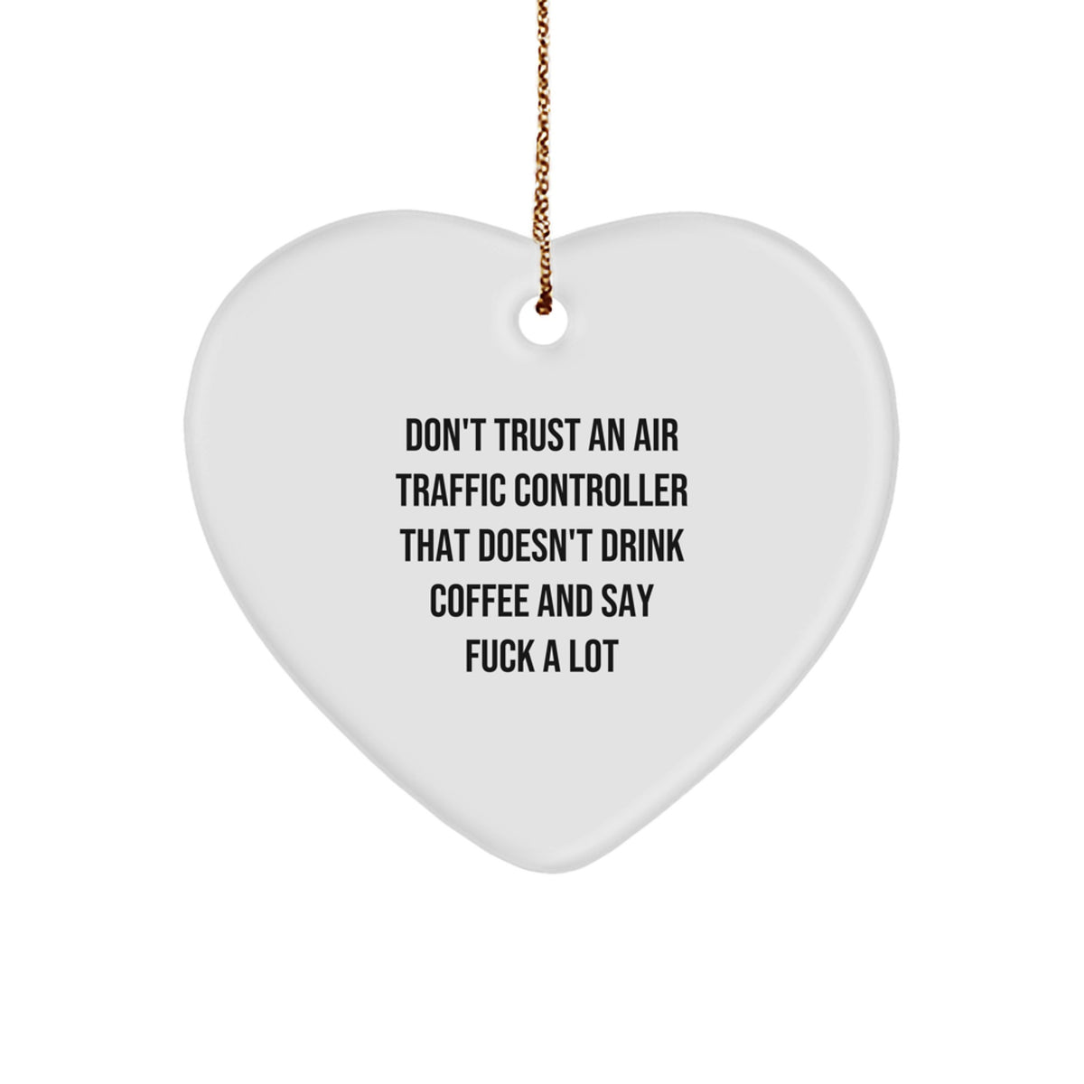 Christmas Gift Funny Air Traffic Controller Heart Ornament for Teens - Image 1