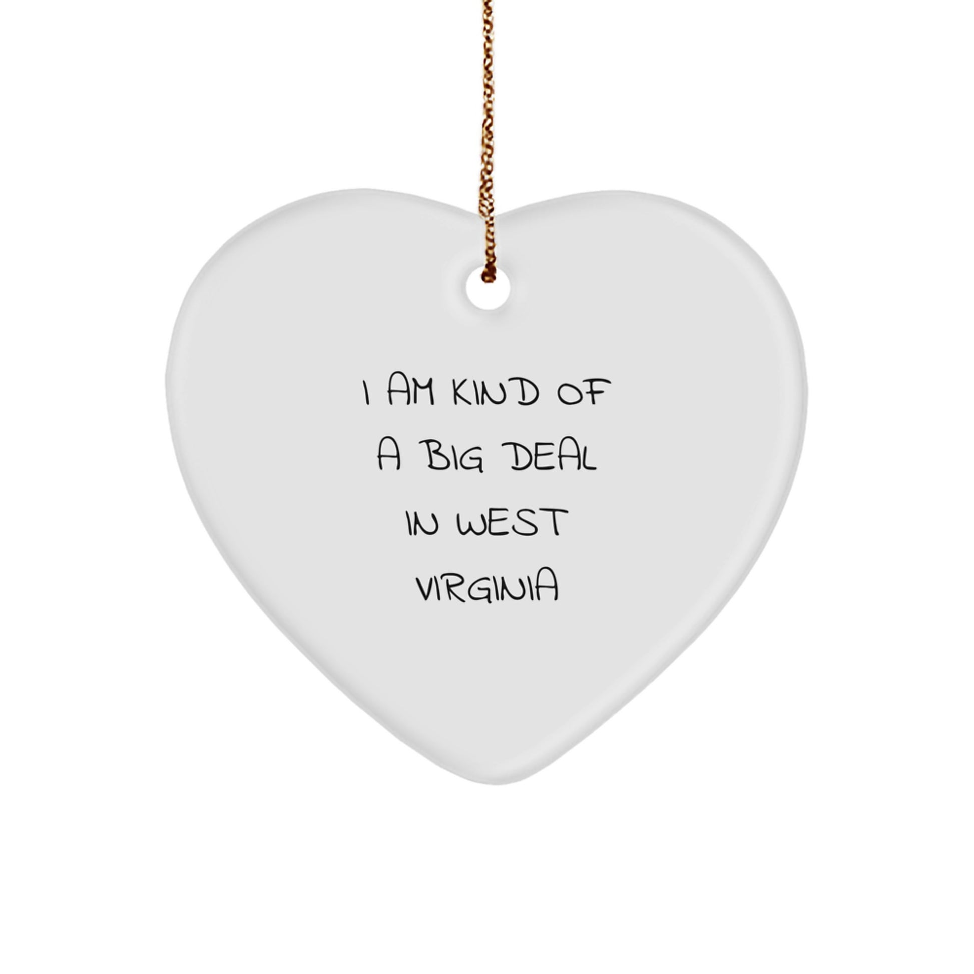 Funny West Virginia Heart Ornament Gifts from Friends and Family for Christmas Unique - Image 1