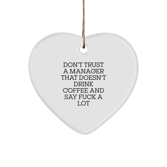 Manager Heart Ornament Idea for Coworkers Surprise Christmas Gift - Image 1