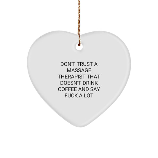 Funny Massage Therapist Gifts from Men to Friends, Heart Ornament for Massage Therapist, Unique Christmas Unique Gifts for Massage Therapist - Image 1