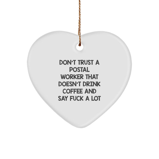 Postal Worker Heart Ornament Surprise Christmas Gift for Family - Image 1