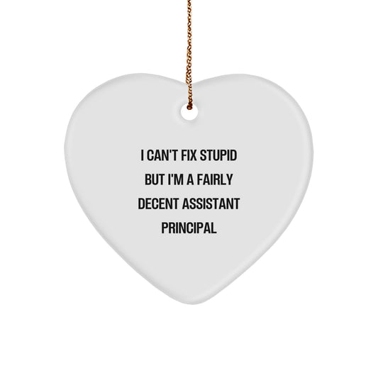 Assistant Principal Gifts, Funny Quote, Heart Ornament for Men, Women, Coworkers, or Family - Gifts from Friends, Christmas Unique Ideas - Image 1