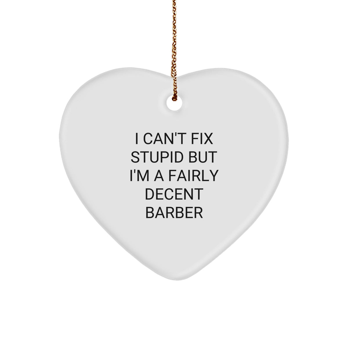 Barber Keepsake Heart-Shaped Bright Christmas Ornament for Him Gift - Image 1