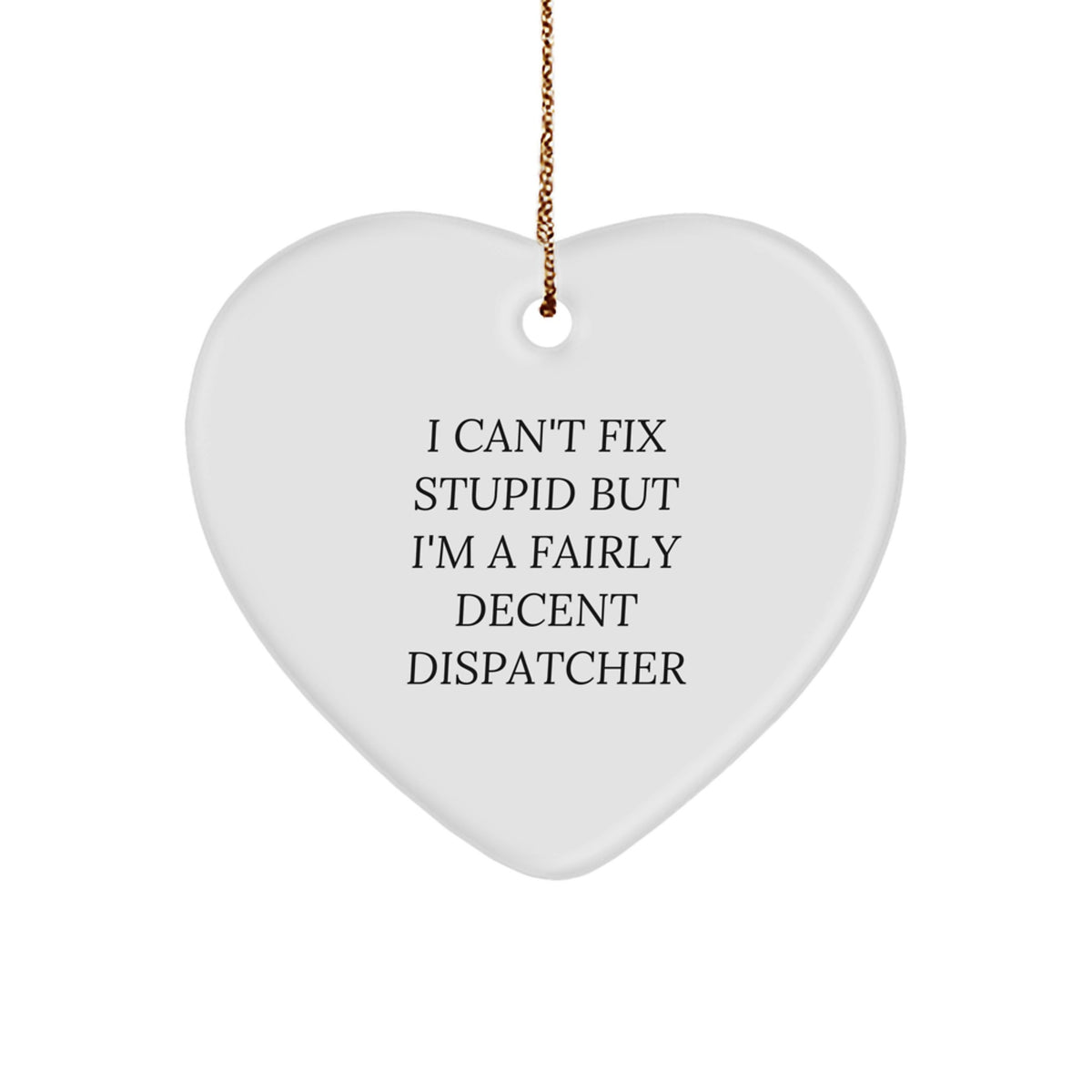 Dispatcher Christmas Ornament for Him Keepsake Gift I Can't Fix Stupid - Image 1