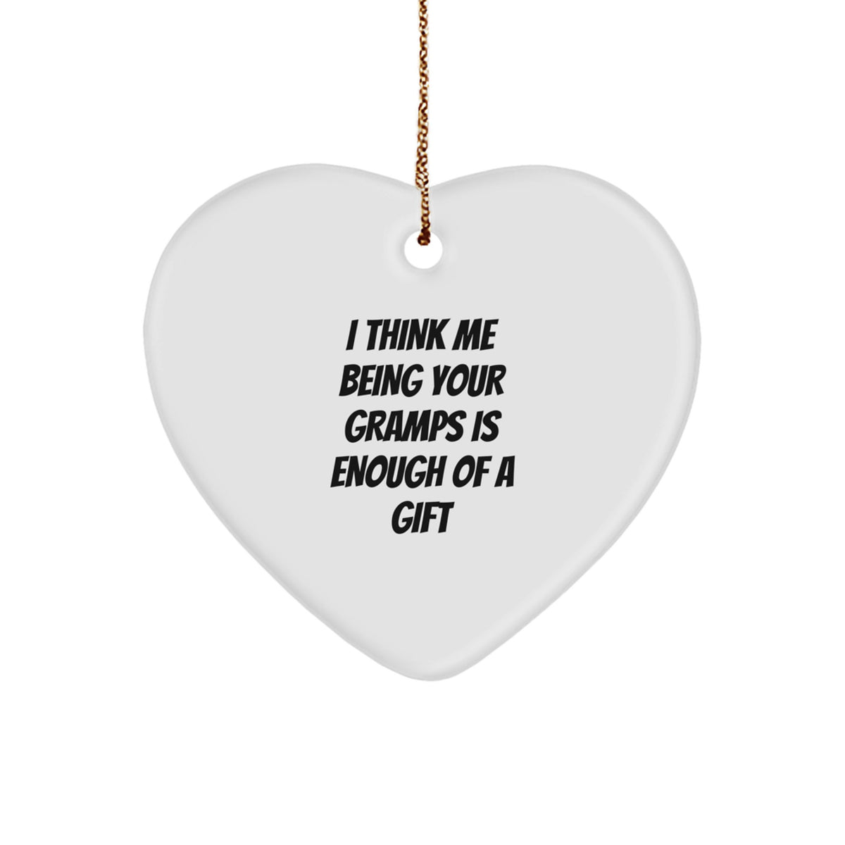 Gramps Heart Ornament Idea for Coworkers Bright Christmas Unique Gift - Image 1