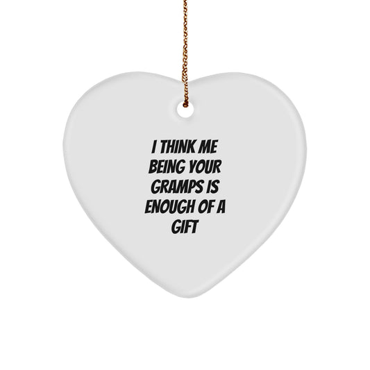 Gramps Heart Ornament Idea for Coworkers Bright Christmas Unique Gift - Image 1