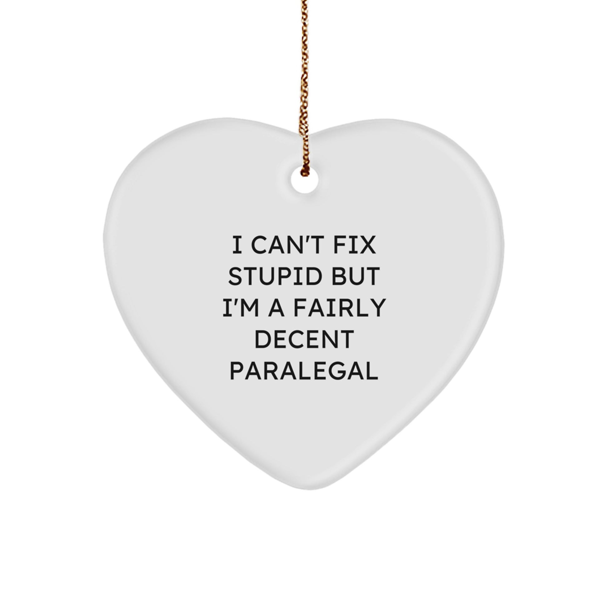 Funny Paralegal Heart Ornament, Gifts for Men from Women, Inspirational Lawyer Christmas Unique Ornaments - Image 1