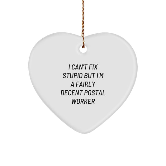 Christmas Ornament Gift Fairly Decent Postal Worker Idea for Coworkers - Image 1