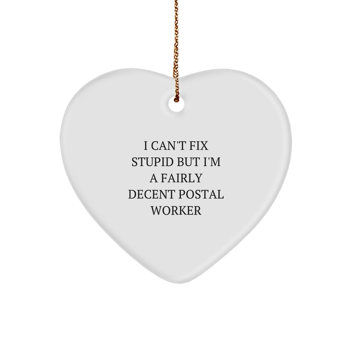 Postal Worker Keepsake Heart-Shaped Christmas Ornament for Him Gift - Image 1