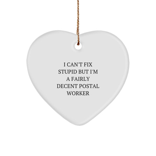 Postal Worker Keepsake Heart-Shaped Christmas Ornament for Him Gift - Image 1