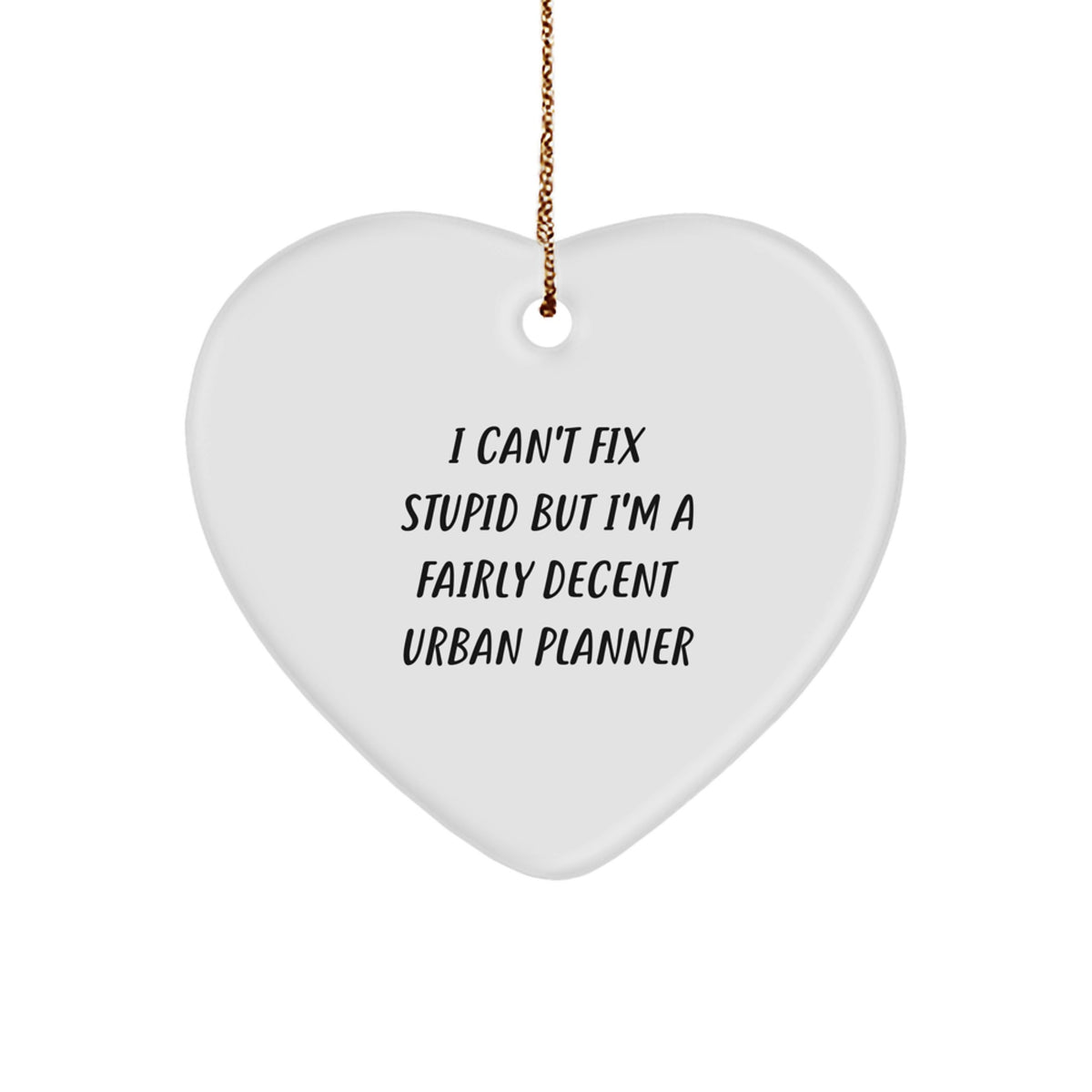 Urban Planner Heart Ornament I Can't Fix Stupid for Neighbors Xmas Gift - Image 1