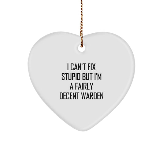 Warden Heart Ornament for Family Treasure Christmas Gift - Image 1