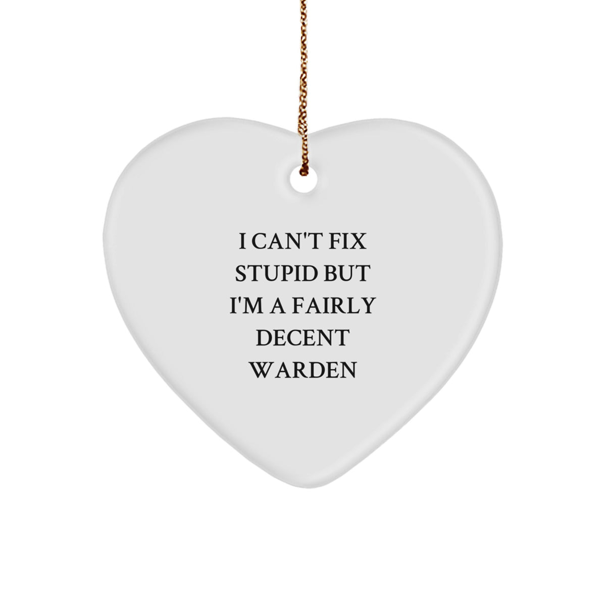 Sarcastic Warden Christmas Ornament Gift - I Can't Fix Warden Memento - Image 1
