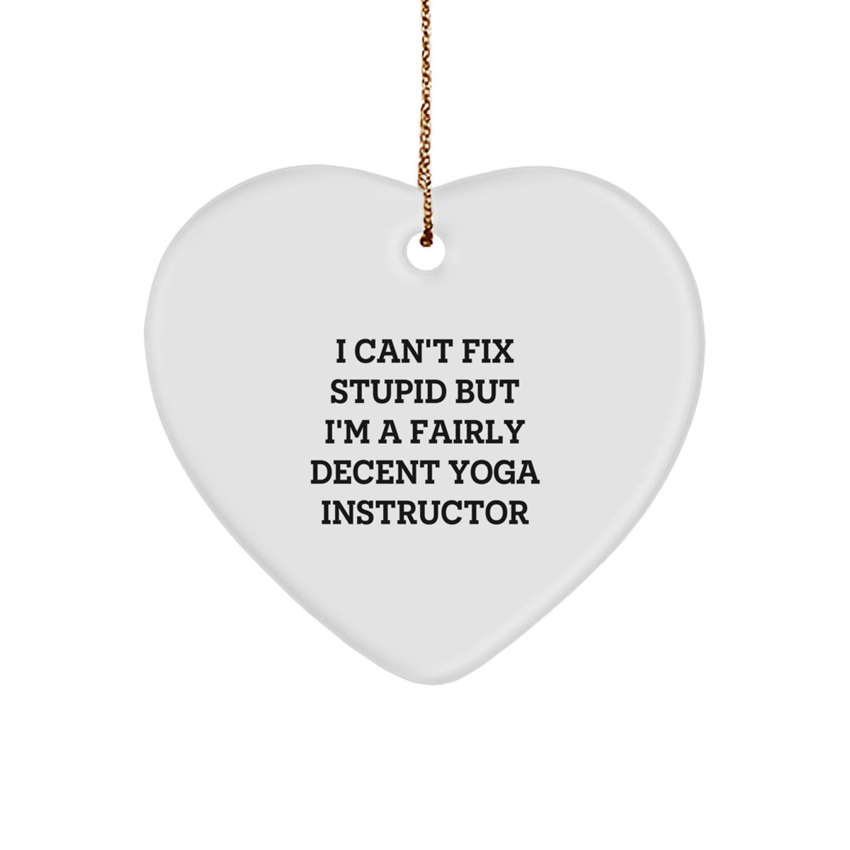 Christmas Gift for Her Yoga Instructor Heart Ornament Present - Image 1