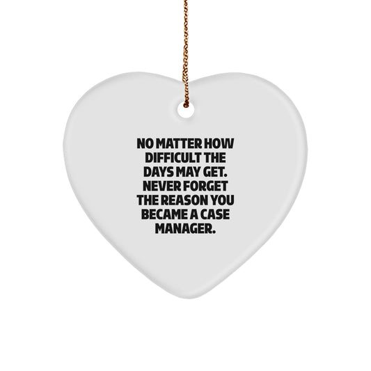 Heart Christmas Ornament Gift Inspiring Case Manager Keepsake for Kids - Image 1