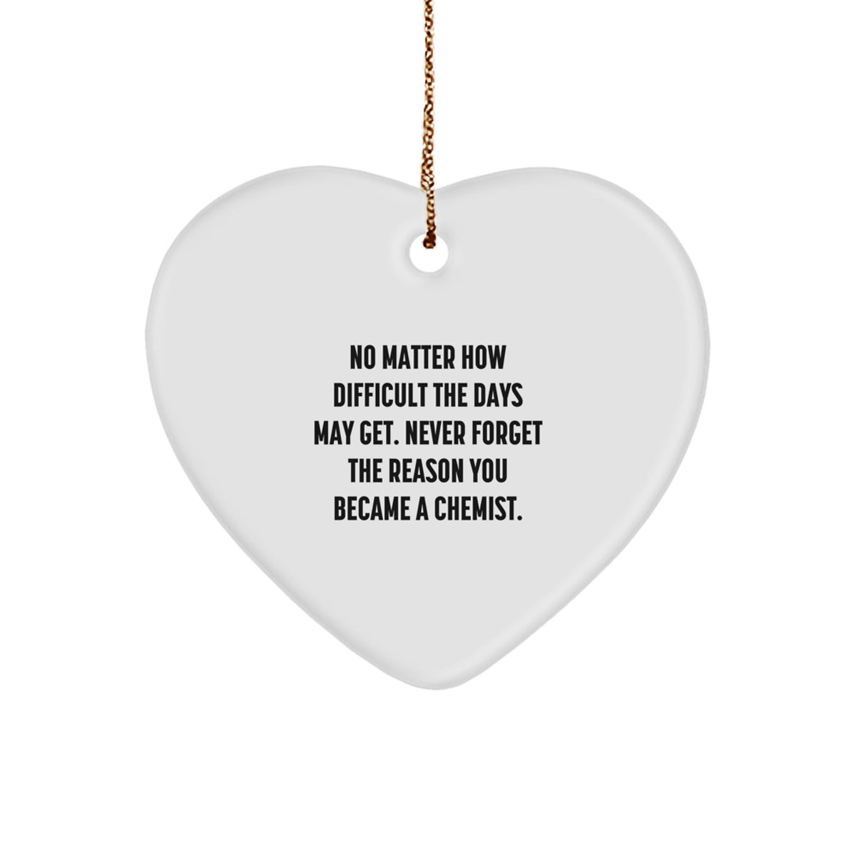 Christmas Gift for Her Chemist Heart Ornament Present - Image 1
