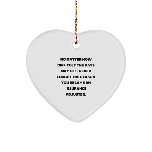 Funny Inspirational Heart Ornament Gifts from Boss for Insurance Adjuster Christmas Unique Gifts for Insurance Adjuster Friends and Family - Image 1