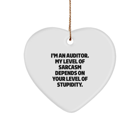 Auditor Gifts, Funny Heart Ornament, 'I'm An Auditor', Christmas Unique Gifts from Friends, Family, Coworkers - Image 1