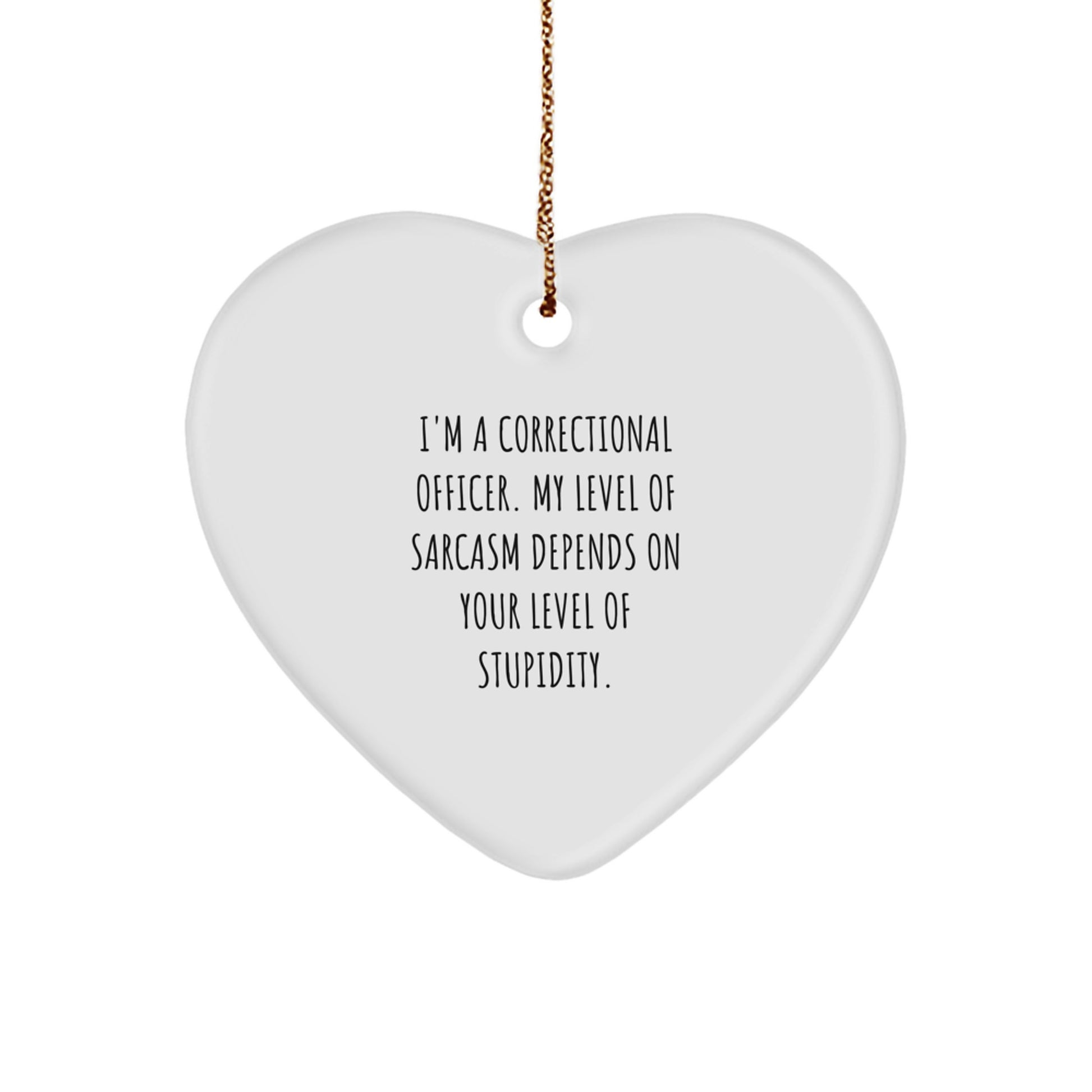 Funny Correctional Officer Gifts, Heart Ornament with Sarcasm Quote, Gifts from Friends for Correctional Officer, Christmas Unique Gifts - Image 1