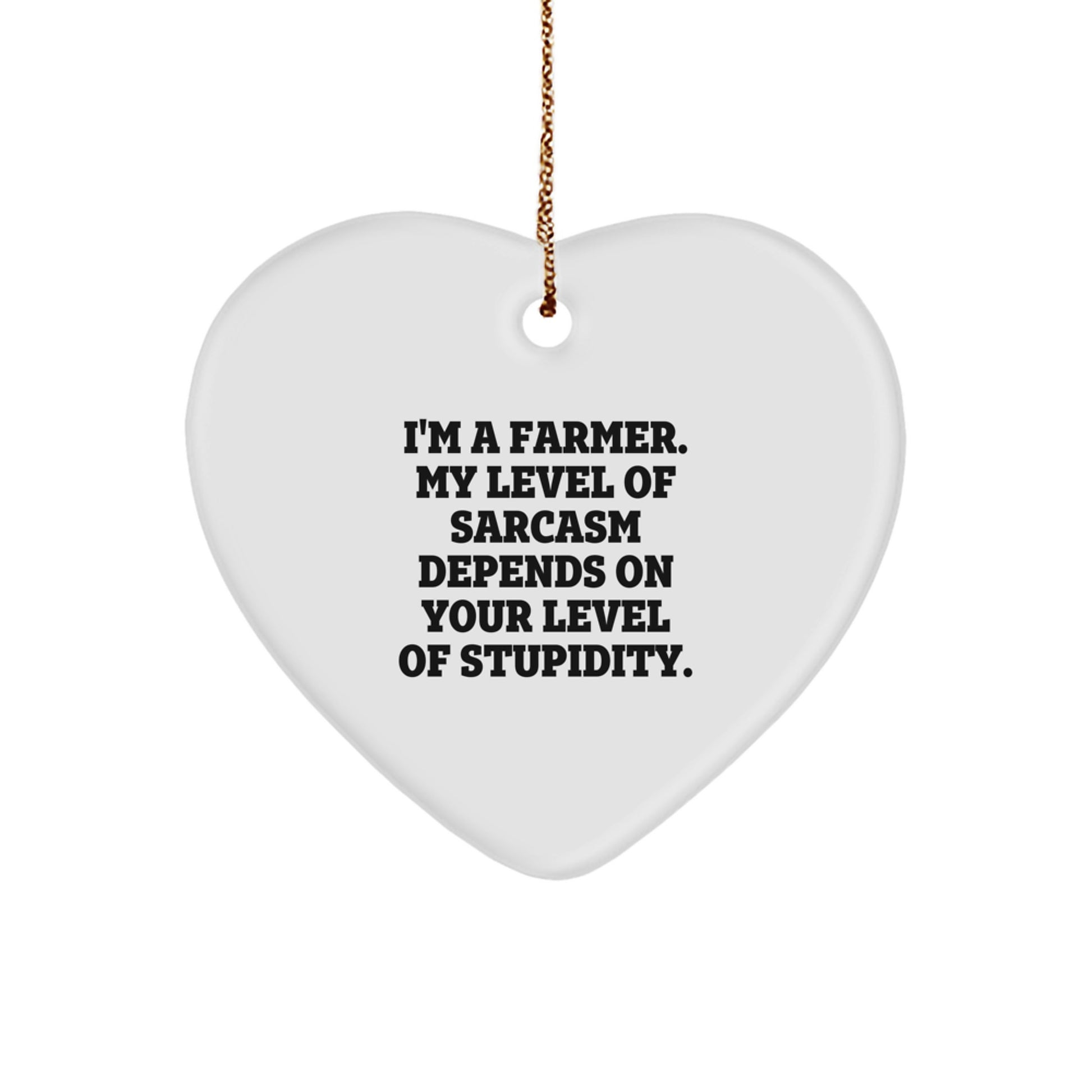 Funny Farmer Heart Ornament Gifts from Friends to Family for Christmas Decorations - Image 1