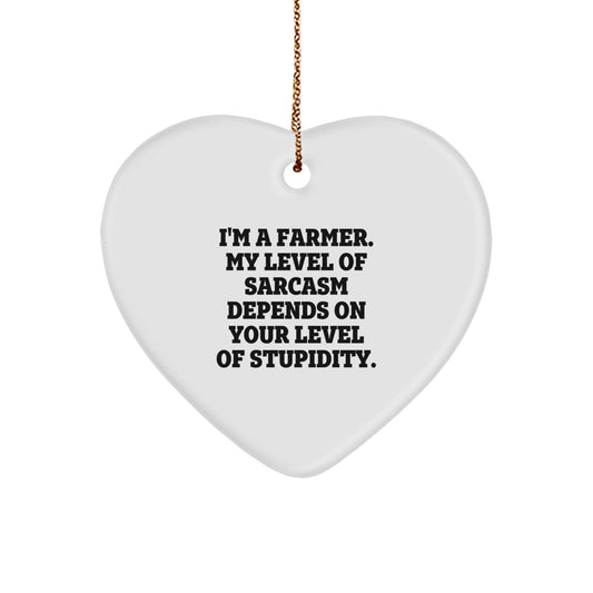 Funny Farmer Heart Ornament Gifts from Friends to Family for Christmas Decorations - Image 1