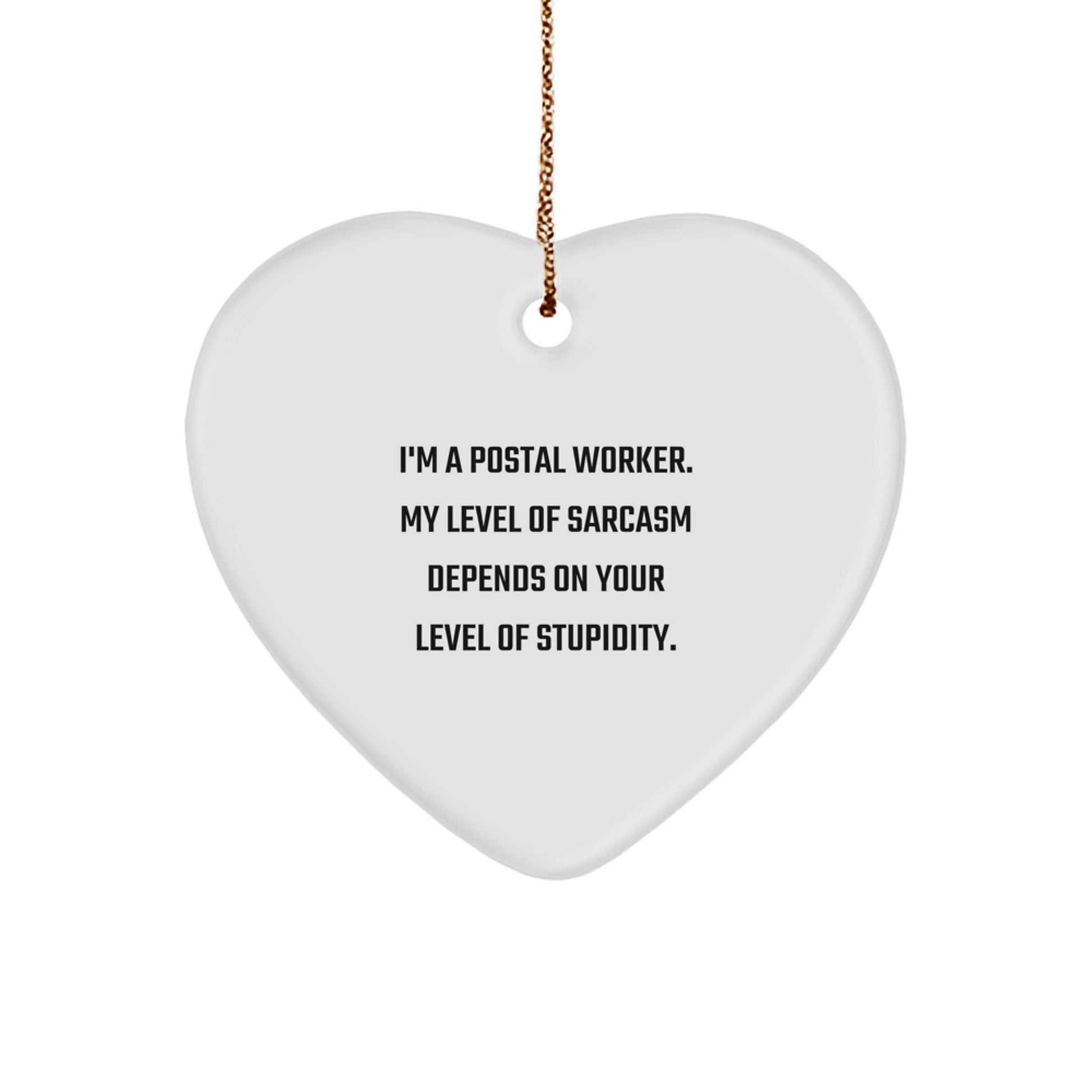 Funny Postal Worker Gifts from Friends, Heart Ornament for Postal Worker, Christmas Unique Gifts for Her - Image 1