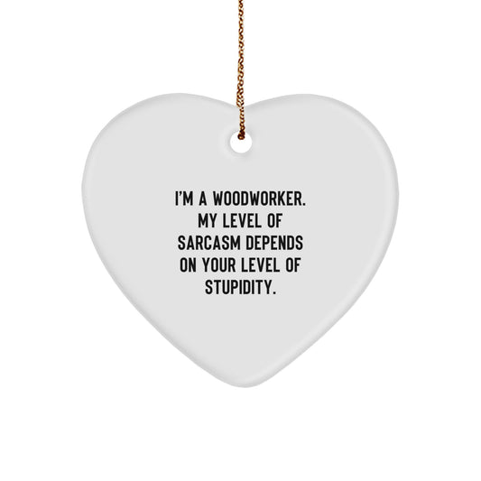 Christmas Unique Gift Woodworker Heart Ornament for Her – Festive Present - Image 1