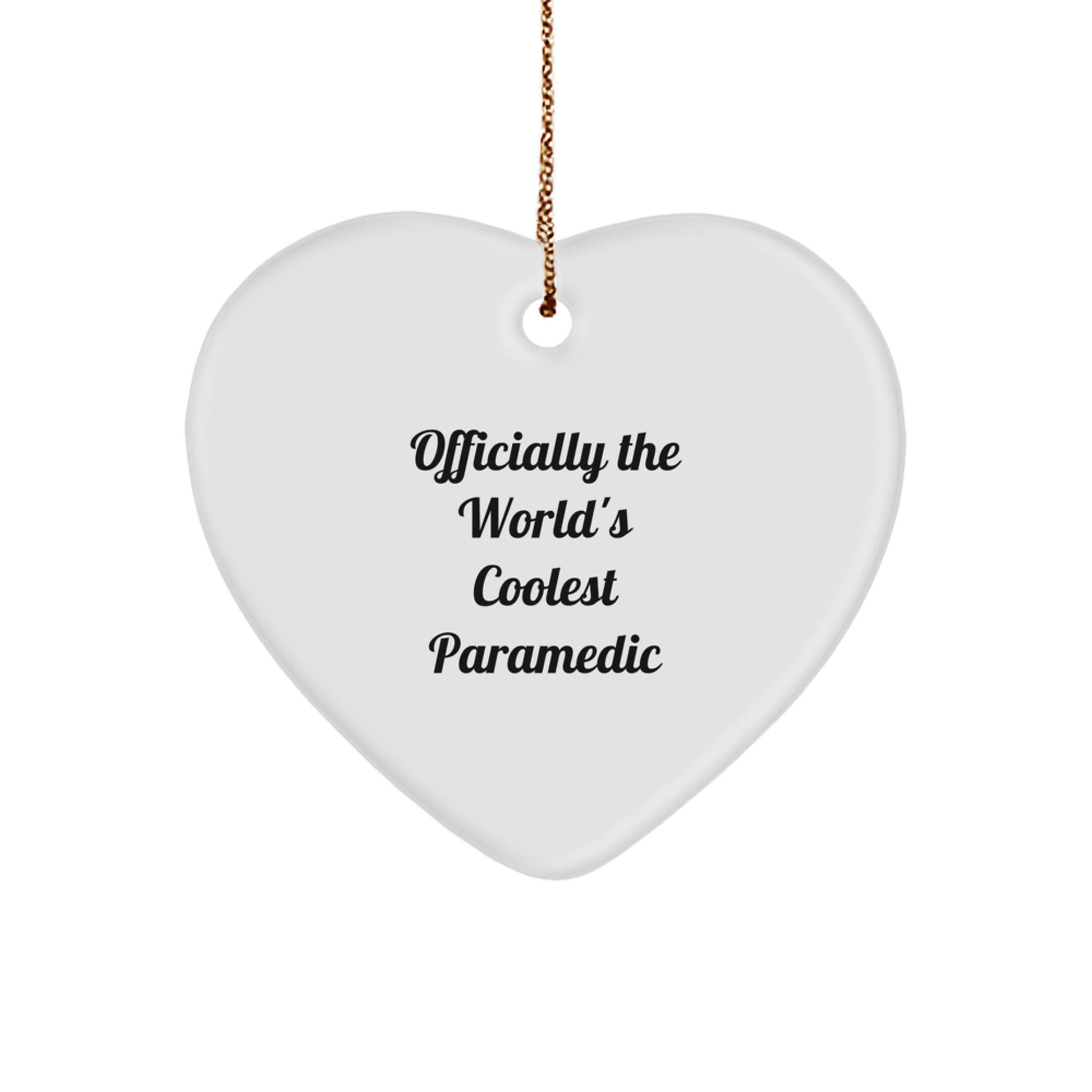 Funny Rescue Worker Gifts, World's Coolest Rescue Worker Heart Ornament, Christmas Unique Gifts for Rescue Workers from Friends - Image 1