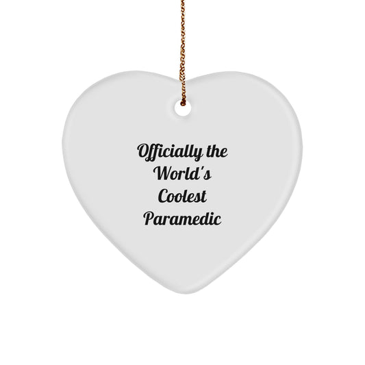 Funny Rescue Worker Gifts, World's Coolest Rescue Worker Heart Ornament, Christmas Unique Gifts for Rescue Workers from Friends - Image 1