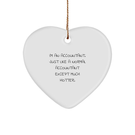 Funny Accountant Gifts for Christmas - Heart Ornament 'I'm An Accountant' with Gold Cord - Gifts from Friends, Family, Coworkers to Accountants - Image 1