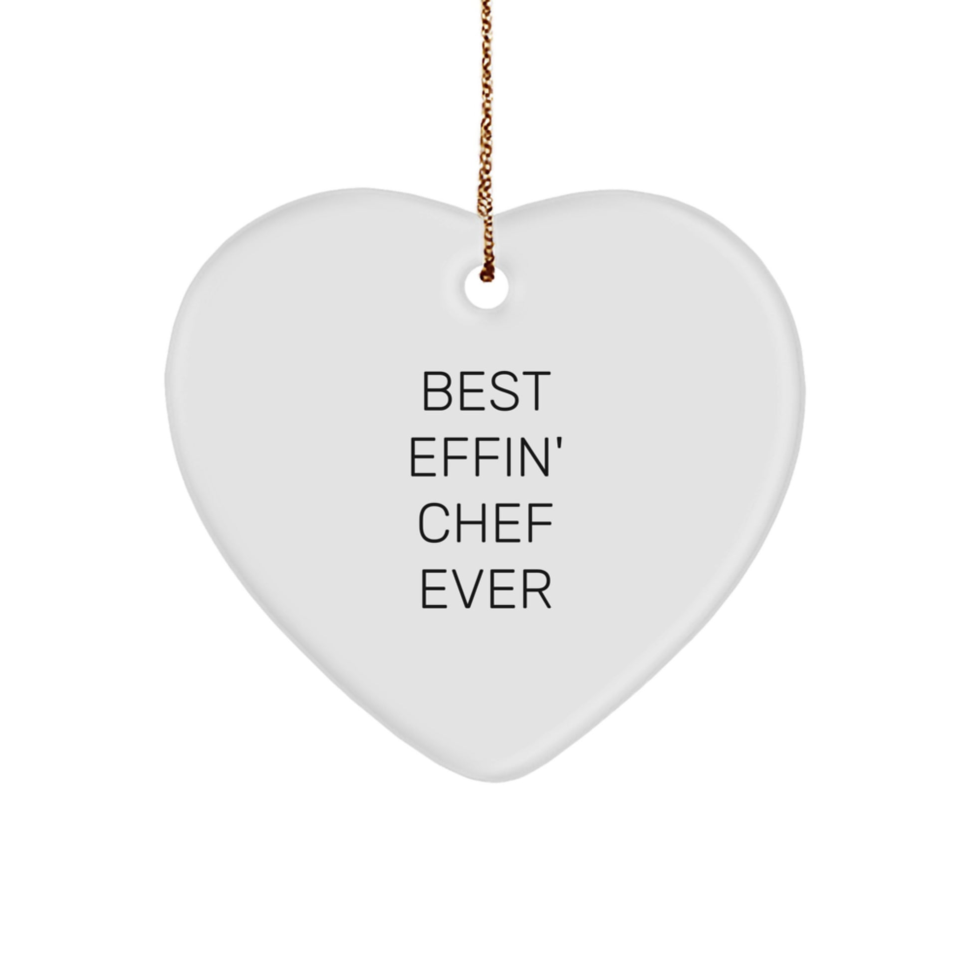 Funny Chef Heart Ornament Gifts from Men to Best Effin' Chef Ever, Gifts for Chef - Image 1
