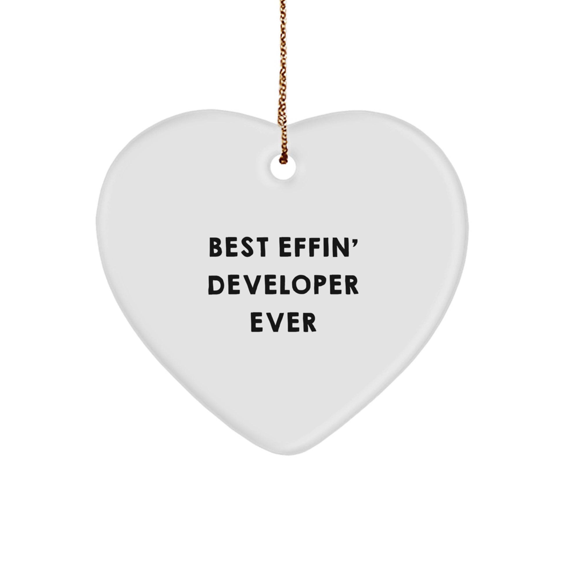 Funny Developer Gifts, Best Effin' Developer Ever Heart Ornament for Men, Women, Coworkers, Family - Christmas Unique Gifts from Friends - Image 1