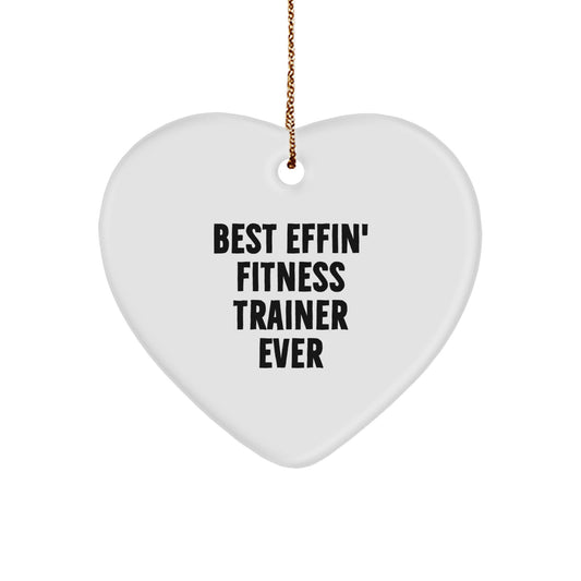 Funny Fitness Trainer Heart Ornament Gifts for Men, Funny Fitness Trainer Christmas Unique Gifts, Gifts from Men to Fitness Trainers - Image 1