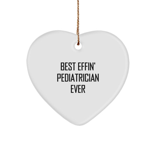 Funny Pediatrician Gifts - Best Effin' Heart Ornament for Christmas - Gifts from Friends for Pediatrician - Image 1