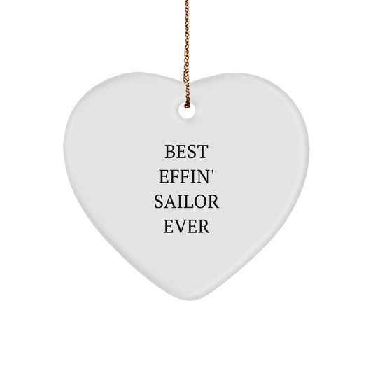 Funny Sailor Gifts, Heart Ornament for Sailor Men, Christmas Unique Gifts from Friends to Family - Image 1