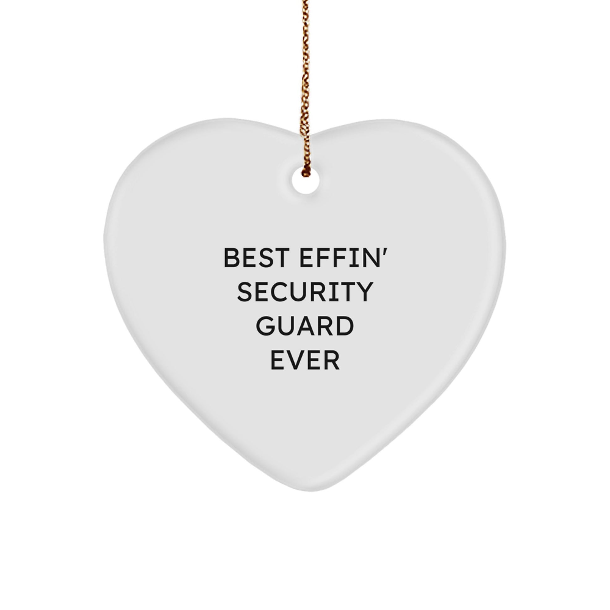 Funny Security Guard Gifts - Heart Ornament Best Effin' Security Guard Ever Christmas Unique Presents - Image 1