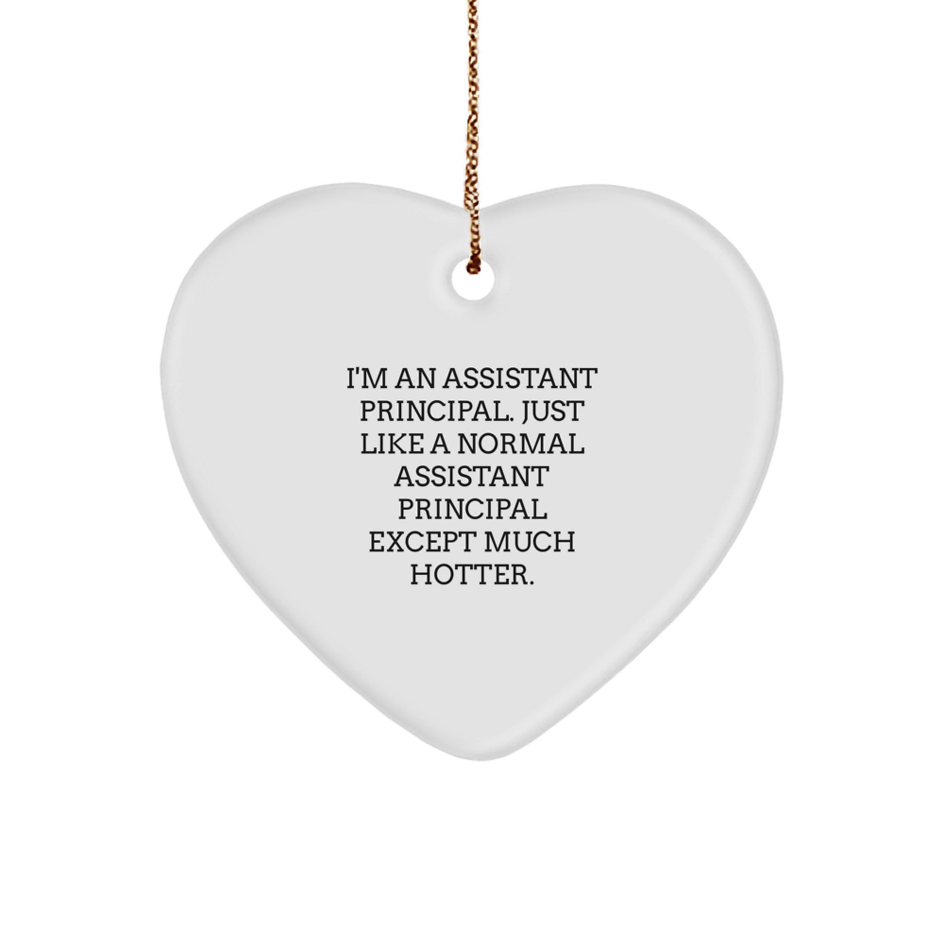 Funny Assistant Principal Gifts, Heart Ornament for Assistant Principal, Gifts from Men to Assistant Principal this Christmas with Hot and Sarcastic Quote - Image 1