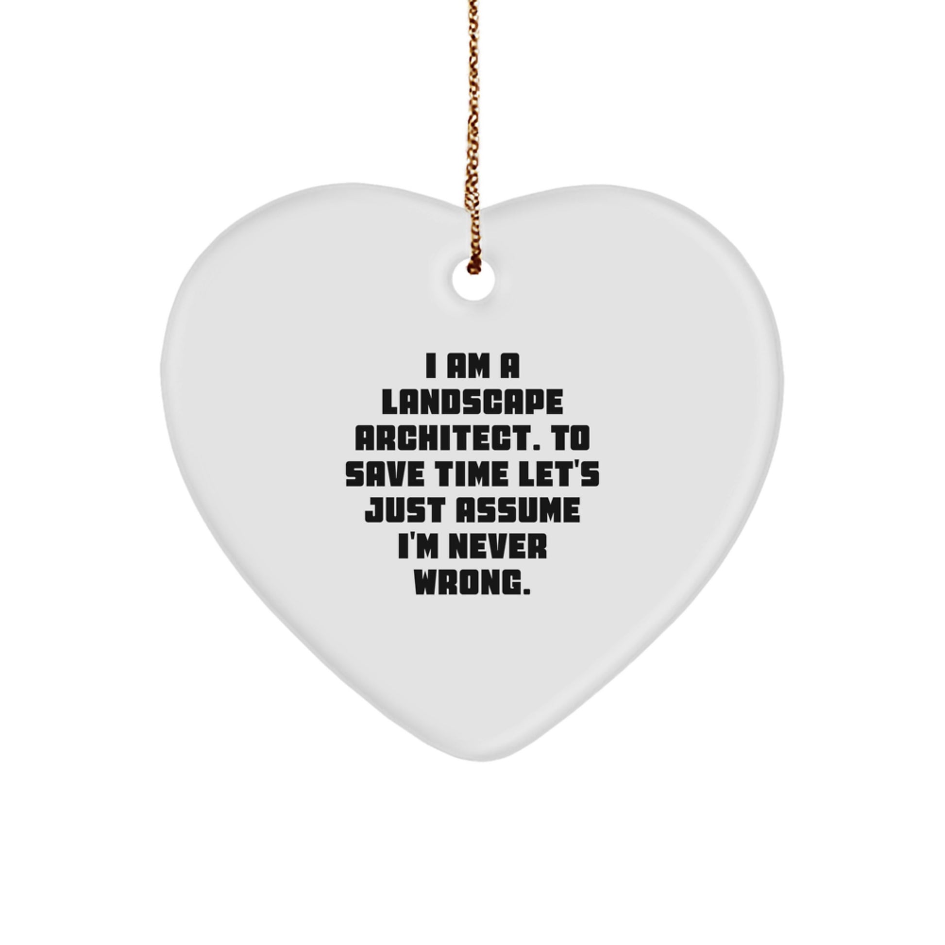 Funny Landscape Architect Gifts from Friends, Unique Heart Ornament for Landscape Architects, Perfect for Christmas Unique Gifts - Image 1
